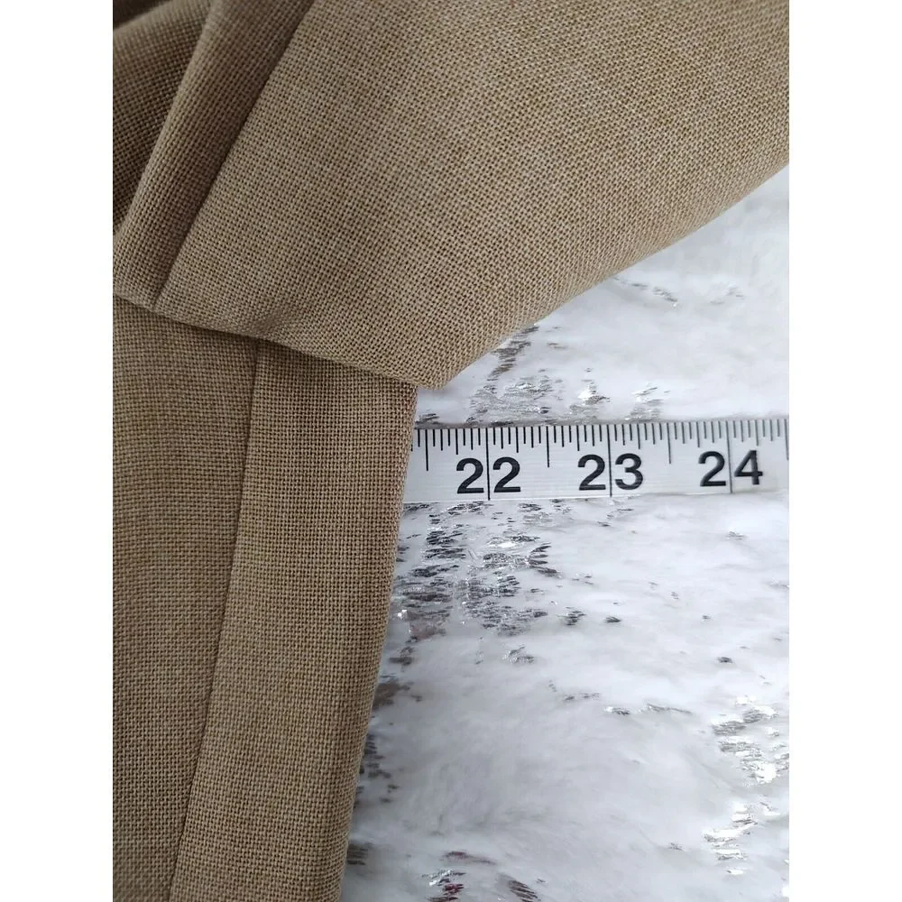 Vintage Tan Hopsack Blazer Mens Gold Crest Button‎ Sport Coat Beige 22.5 Pit